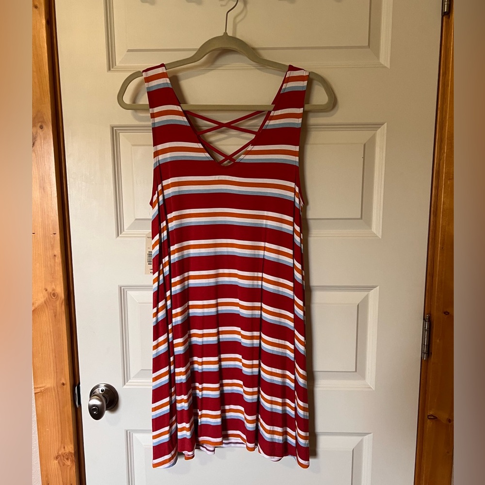 Arizona Short Striped Dress, Junior size Large.
